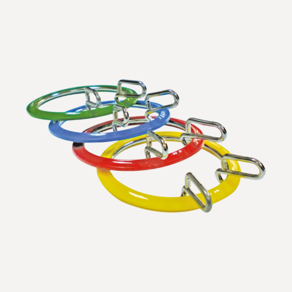 Nurge spring tension embroidery hoop with plastic outer ring and metal inner frame, available in sizes 5.8–19.5 cm in random colors.