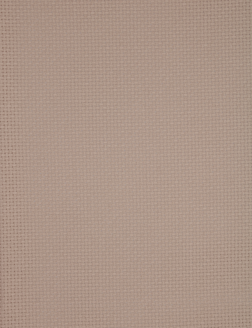 Close-up of Zweigart 15 count Nougat Aida fabric showcasing its intermediate evenweave grid and warm, earthy taupe-brown color.
