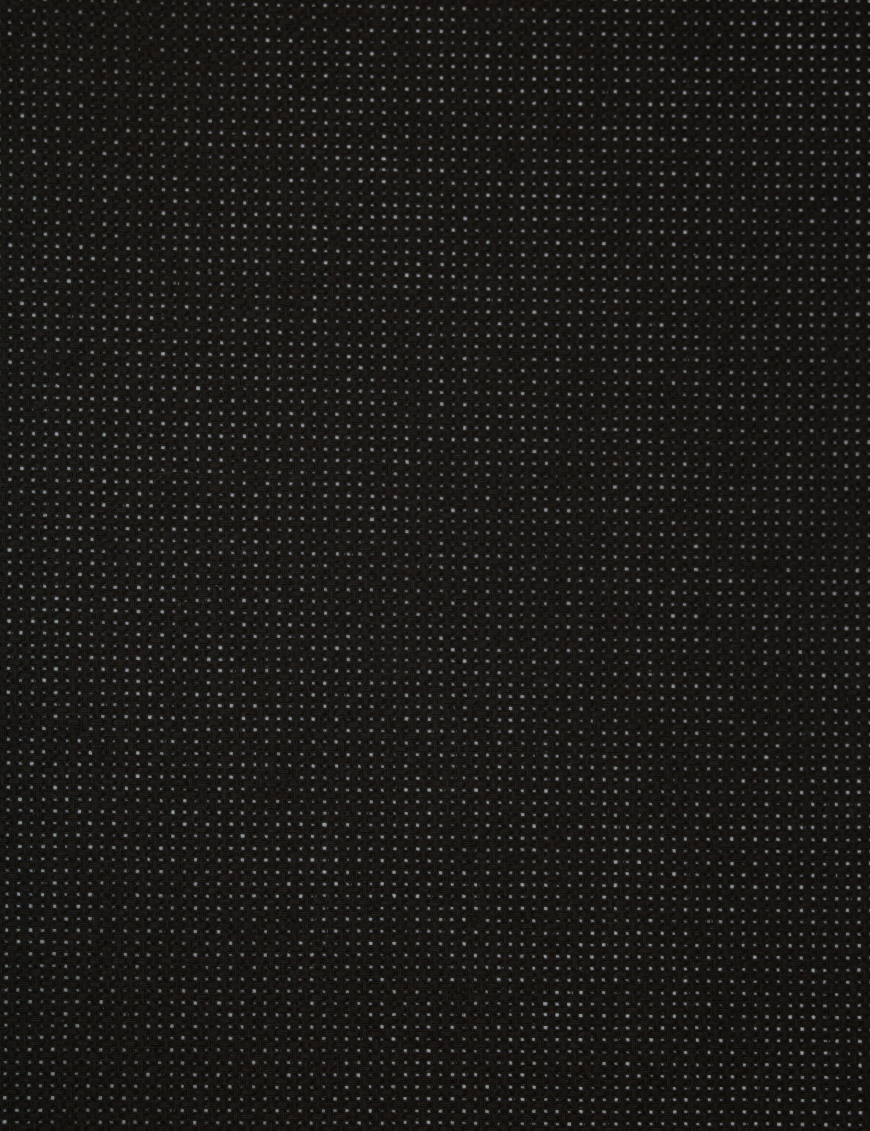Close-up of Zweigart 15 count black Aida fabric showcasing its intermediate evenweave grid and rich dark background.