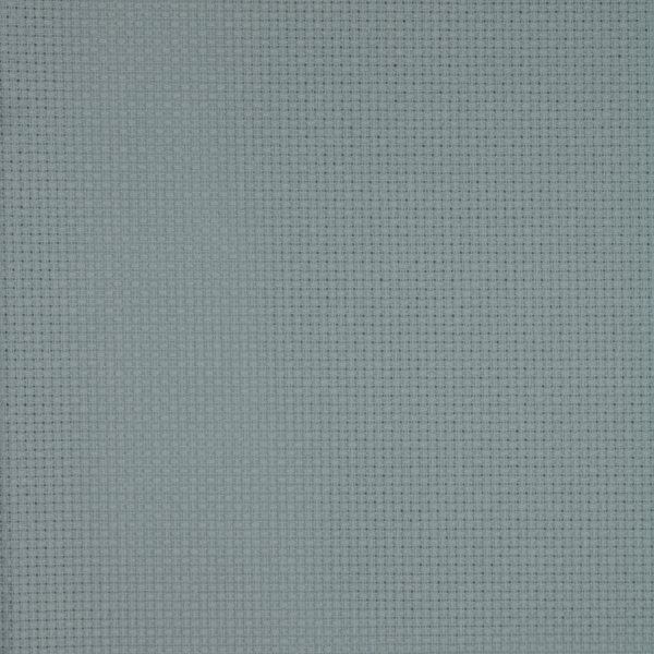 Close-up of Zweigart 14 count Misty Blue Aida fabric showcasing its standard evenweave grid and soft, atmospheric light blue color.
