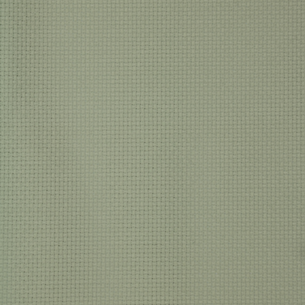 Close-up of Zweigart 14 count Light Green Aida fabric showcasing its bright green color and evenweave grid.
