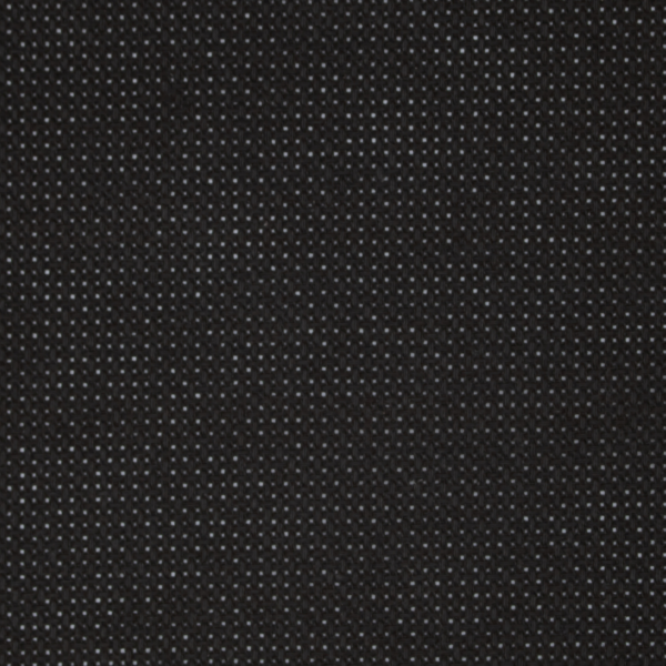 Close-up of Zweigart 14 count black Aida fabric showcasing its standard evenweave grid and rich dark background.